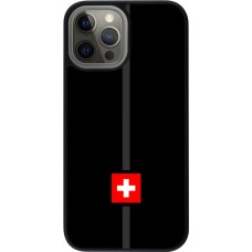 Coque iPhone 12 Pro Max - Silicone rigide noir Canton CH noir