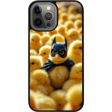 Coque iPhone 12 Pro Max - Silicone rigide noir Easter 2026 Chicken Batman