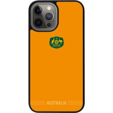 Coque iPhone 12 Pro Max - Silicone rigide noir Maillot de football Australie 2026 personnalisable