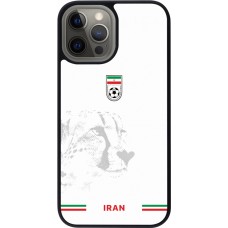 Coque iPhone 12 Pro Max - Silicone rigide noir Maillot de football Iran 2026 personnalisable