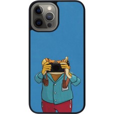 Coque iPhone 12 Pro Max - Silicone rigide noir Frog with camera DTMF