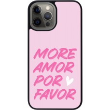 iPhone 12 Pro Max Case Hülle - Silikon schwarz More amor porfavor