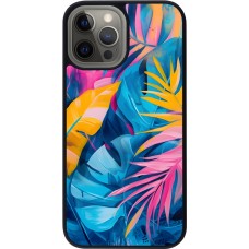 iPhone 12 Pro Max Case Hülle - Silikon schwarz Palms Blue