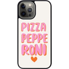 Coque iPhone 12 Pro Max - Silicone rigide noir Pizza pepperoni 2026