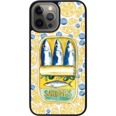 Coque iPhone 12 Pro Max - Silicone rigide noir Sardines in oil 2026