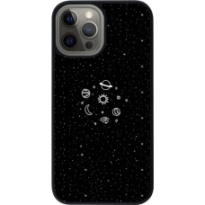 Coque iPhone 12 Pro Max - Silicone rigide noir Space Doodle