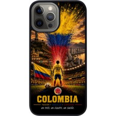 Coque iPhone 12 Pro Max - Silicone rigide noir Football Colombie splash 2026