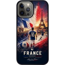 Coque iPhone 12 Pro Max - Silicone rigide noir Football France splash 2026