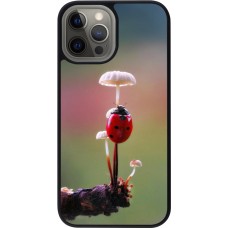 Coque iPhone 12 Pro Max - Silicone rigide noir Ladybird on a mushroom 2026