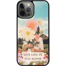 Coque iPhone 12 Pro Max - Silicone rigide noir Live life in full moon 2026