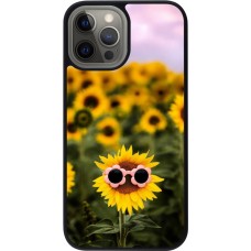Coque iPhone 12 Pro Max - Silicone rigide noir Sunflower with glasses Spring 2026