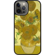 Coque iPhone 12 Pro Max - Silicone rigide noir Tableau art - Les Tournesols - Van Gogh