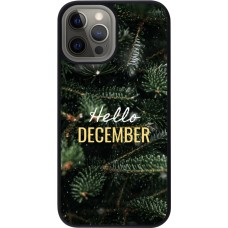 Coque iPhone 12 Pro Max - Silicone rigide noir Winter 25 Winter hello december