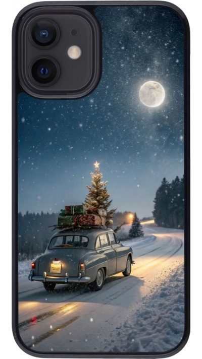 Coque iPhone 12 mini - Christmas 25 Car with Tree Xmas