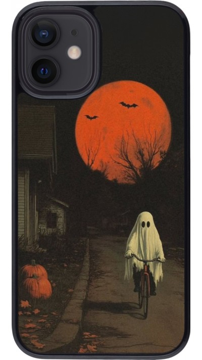 Coque iPhone 12 mini - Halloween 2025 Ghost on a bicycle Coque iPhone 12 mini - Halloween 2025 Ghost on a bicycle