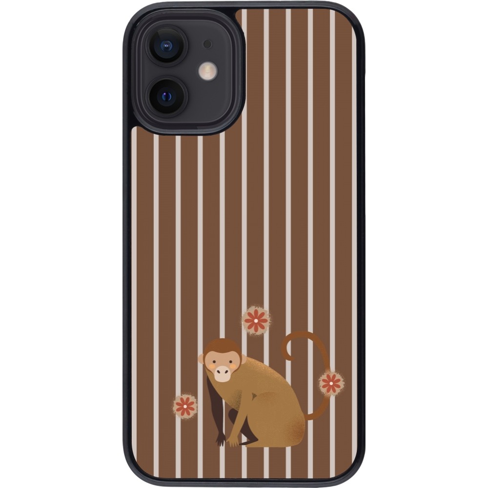 Coque iPhone 12 mini - Monkey with stripes