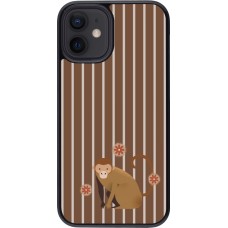 Coque iPhone 12 mini - Monkey with stripes