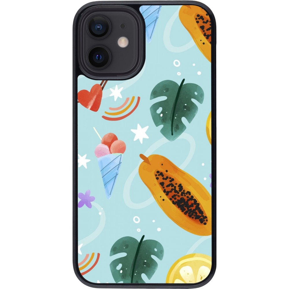 Coque iPhone 12 mini - Summer 2025 Pattern papaya