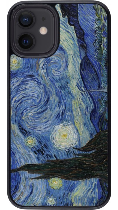 Coque iPhone 12 mini - Tableau art - La Nuit étoilée - Van Gogh