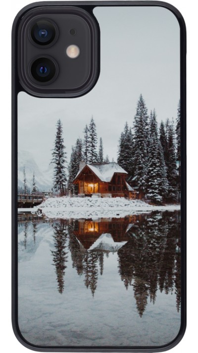 Coque iPhone 12 mini - Winter 25 Winter house forest afternoon
