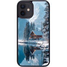 Coque iPhone 12 mini - Winter 25 Winter house forest day