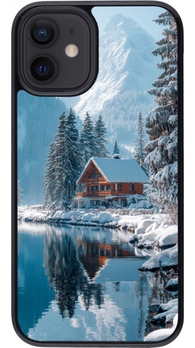 Coque iPhone 12 mini - Winter 25 Winter house forest day