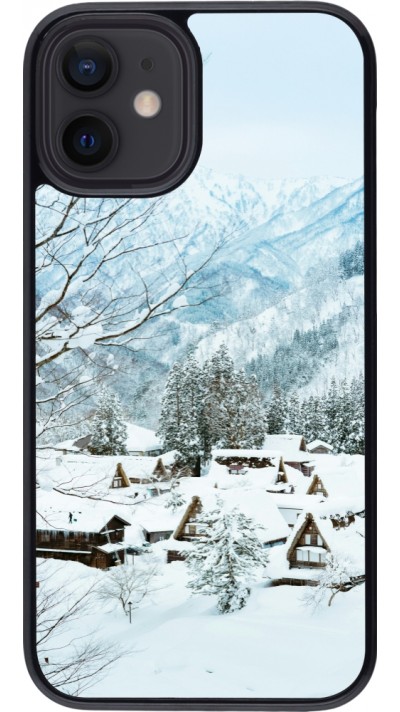 Coque iPhone 12 mini - Winter 25 Winter snowy landscape