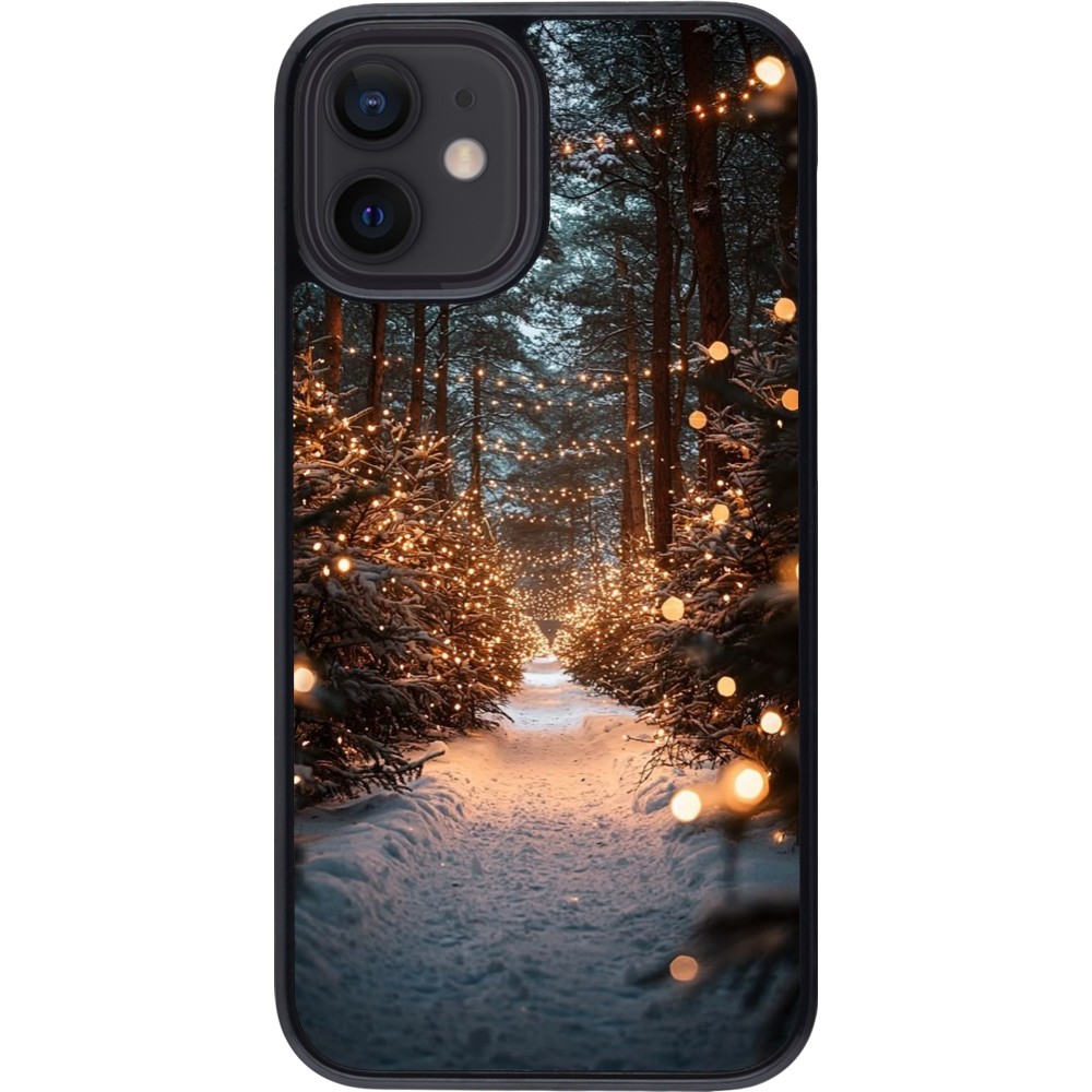 Coque iPhone 12 mini - Winter 25 Winter snowy road