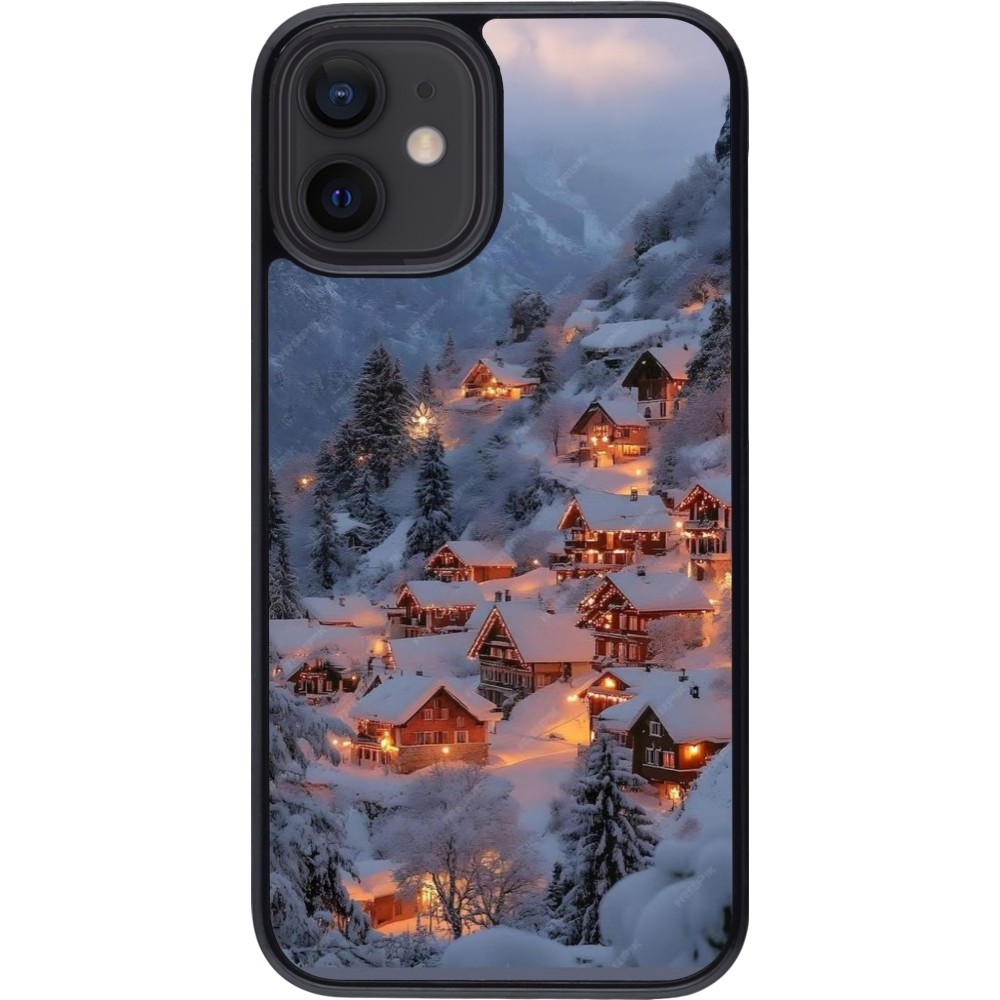 Coque iPhone 12 mini - Winter 25 Winter snowy village