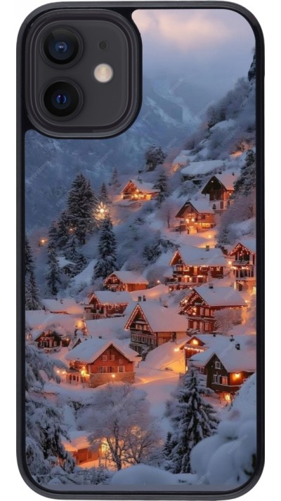 Coque iPhone 12 mini - Winter 25 Winter snowy village
