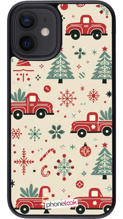 Coque iPhone 12 mini - Noël 2024 Camion Sapin