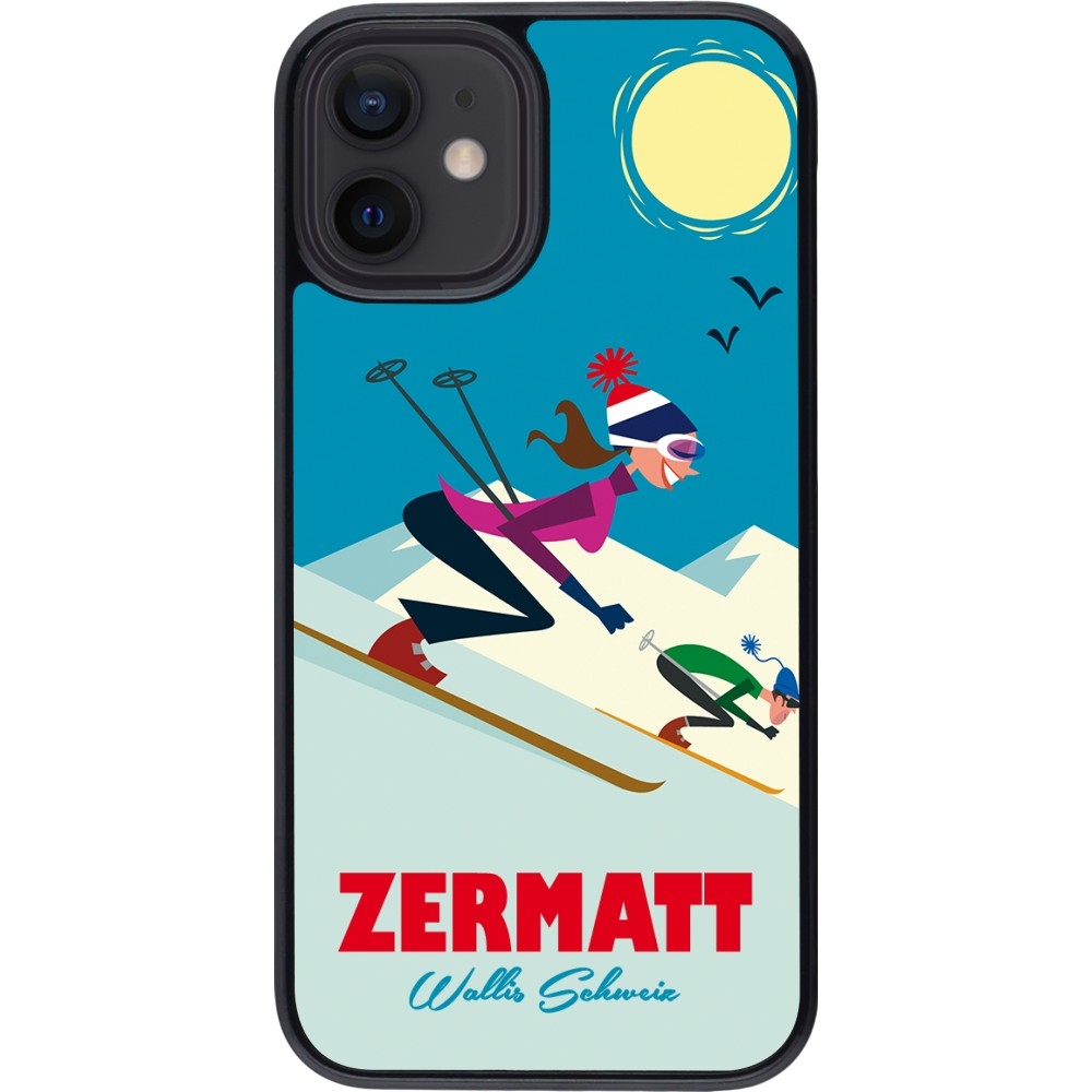 Coque iPhone 12 mini - Zermatt Ski Downhill