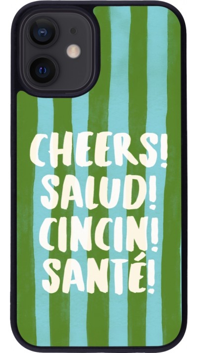 Coque iPhone 12 mini - Silicone rigide noir Cheers 2026