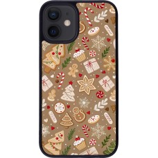 Coque iPhone 12 mini - Silicone rigide noir Christmas 25 Pattern Ginger Cookie