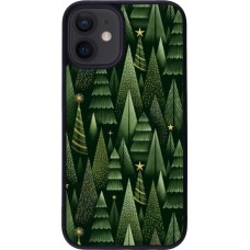Coque iPhone 12 mini - Silicone rigide noir Christmas 25 Pattern Xmas Tree