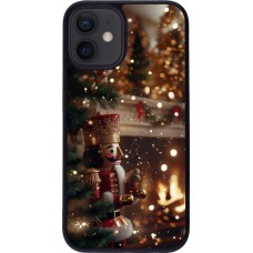 Coque iPhone 12 mini - Silicone rigide noir Christmas 25 Xmas Nutcracker