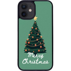 Coque iPhone 12 mini - Silicone rigide noir Christmas 25 Xmas Tree