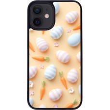 Coque iPhone 12 mini - Silicone rigide noir Easter 2026 Pattern Easter