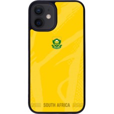 Coque iPhone 12 mini - Silicone rigide noir Maillot de football Afrique du Sud 2026 personnalisable