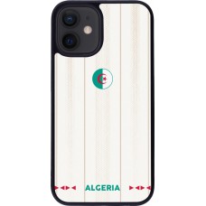 Coque iPhone 12 mini - Silicone rigide noir Maillot de football Algérie 2026 personnalisable