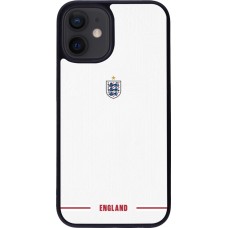 Coque iPhone 12 mini - Silicone rigide noir Maillot de football Angleterre 2026 personnalisable