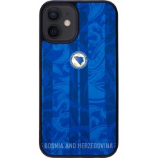 Coque iPhone 12 mini - Silicone rigide noir Maillot de football Bosnie-Herzégovine 2026 personnalisable