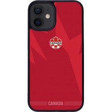Coque iPhone 12 mini - Silicone rigide noir Maillot de football Canada 2026 personnalisable