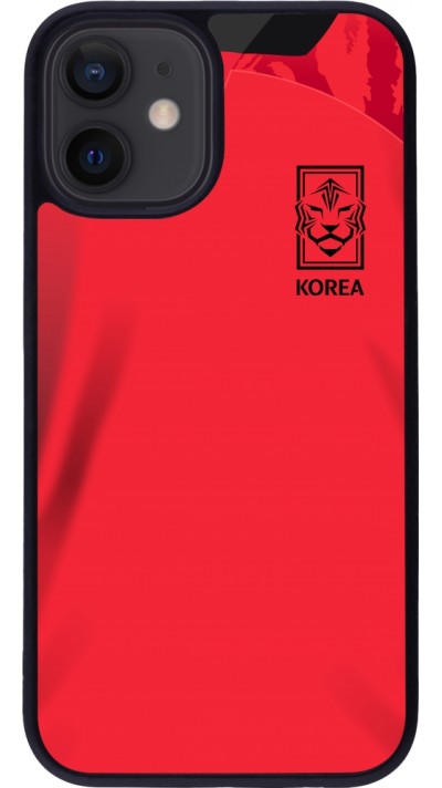 iPhone 12 mini Case Hülle - Silikon schwarz Südkorea 2022 personalisierbares Fussballtrikot