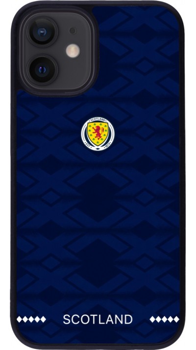 Coque iPhone 12 mini - Silicone rigide noir Maillot de football Ecosse 2026 personnalisable