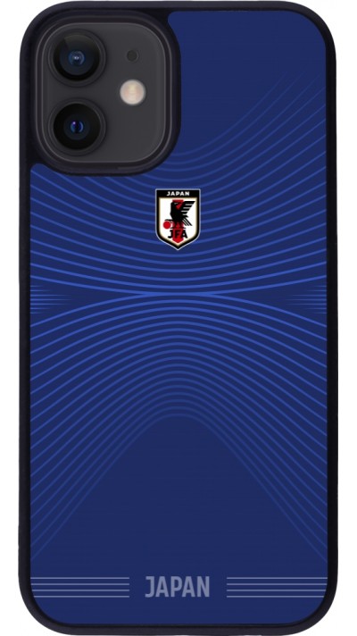 Coque iPhone 12 mini - Silicone rigide noir Maillot de football Japon 2026 personnalisable
