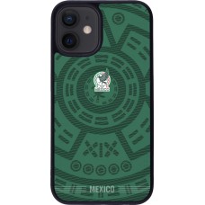 Coque iPhone 12 mini - Silicone rigide noir Maillot de football Mexique 2026 personnalisable