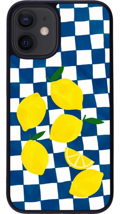 Coque iPhone 12 mini - Silicone rigide noir Illustration lemons 2026