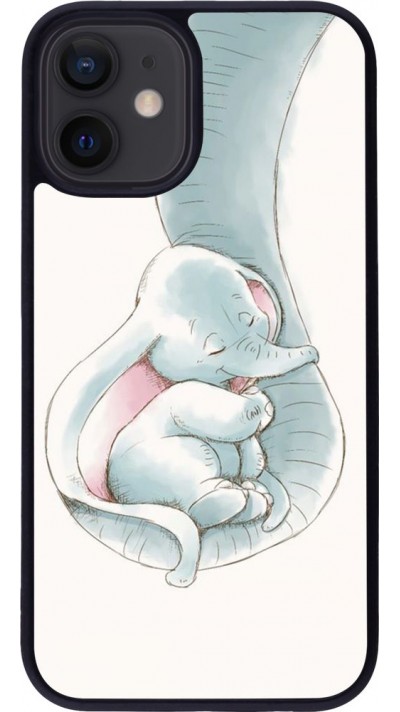 Coque iPhone 12 mini - Silicone rigide noir Mom 1903