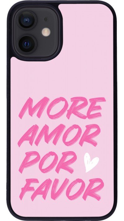 Coque iPhone 12 mini - Silicone rigide noir More amor porfavor